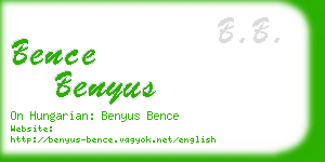 bence benyus business card